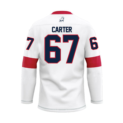 Samford - NCAA Football : Nate Carter - White Hockey Jersey-1