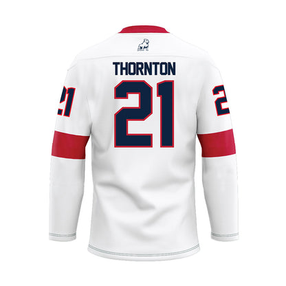 Samford - NCAA Football : Malik Thornton - White Hockey Jersey-1