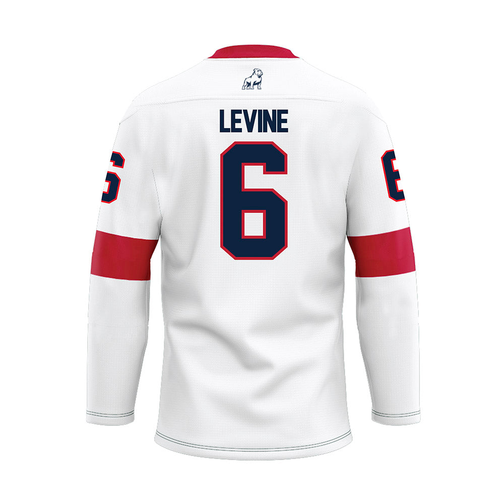 Samford - NCAA Football : Ben Levine - White Hockey Jersey