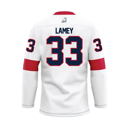 Samford - NCAA Men's Basketball : Zach Lamey - White Hockey Jersey-1