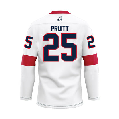 Samford - NCAA Football : William Pruitt - White Hockey Jersey