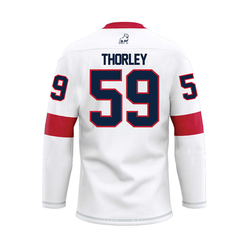 Samford - NCAA Football : Will Thorley - White Hockey Jersey-1