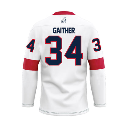 Samford - NCAA Football : Malik Gaither - White Hockey Jersey