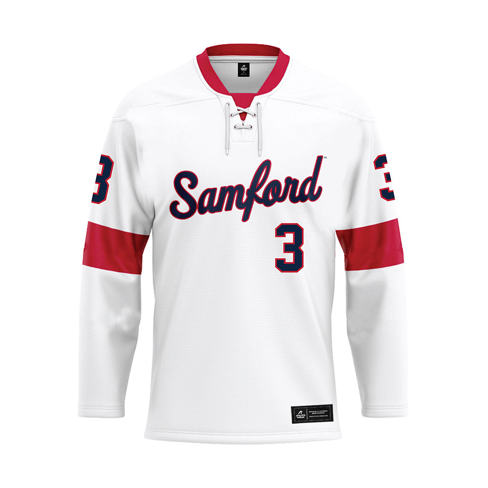 Samford - NCAA Women's Soccer : Samantha De Luca - White Hockey Jersey