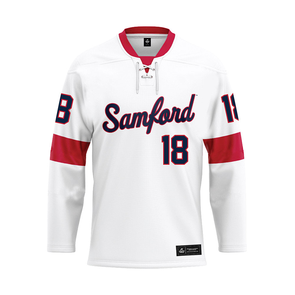 Samford - NCAA Football : Torrey Ward - White Hockey Jersey-0
