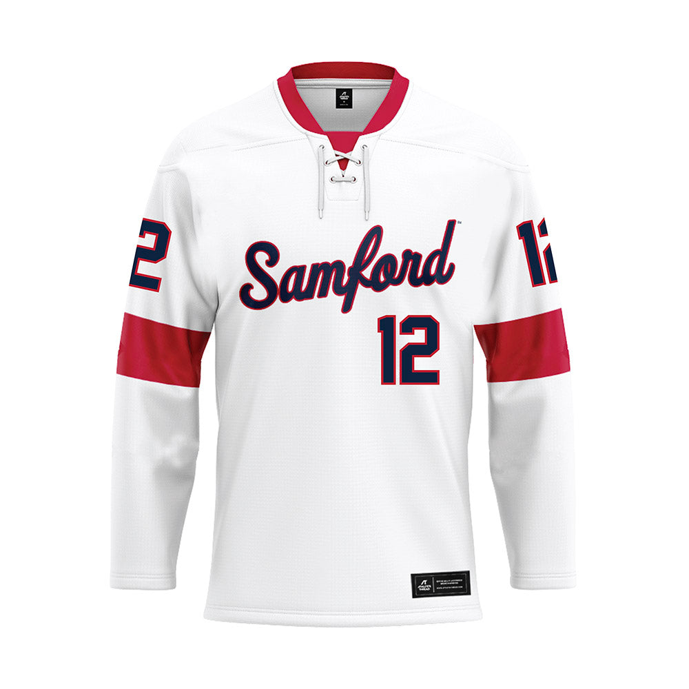 Samford - NCAA Football : Charlie Gilliam - White Hockey Jersey-0