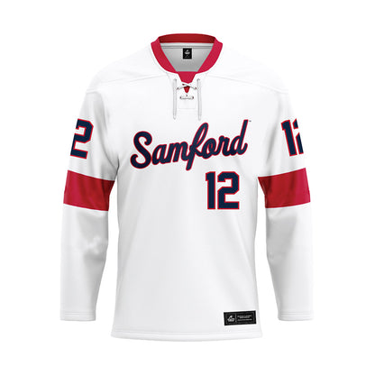 Samford - NCAA Football : Charlie Gilliam - White Hockey Jersey-0