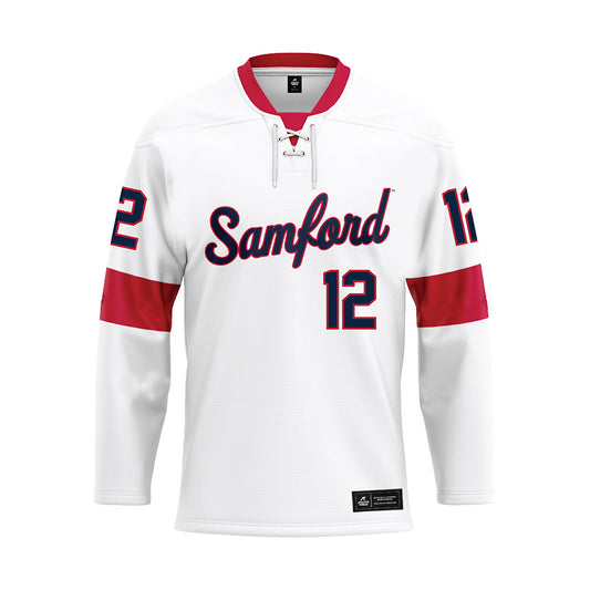 Samford - NCAA Football : Charlie Gilliam - White Hockey Jersey-0