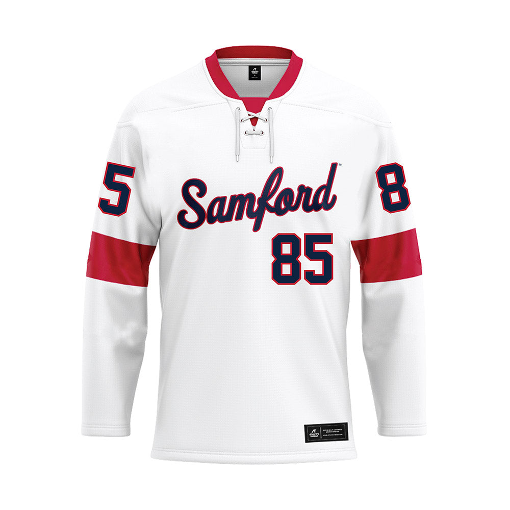 Samford - NCAA Football : Nicholas Bookman - White Hockey Jersey-0