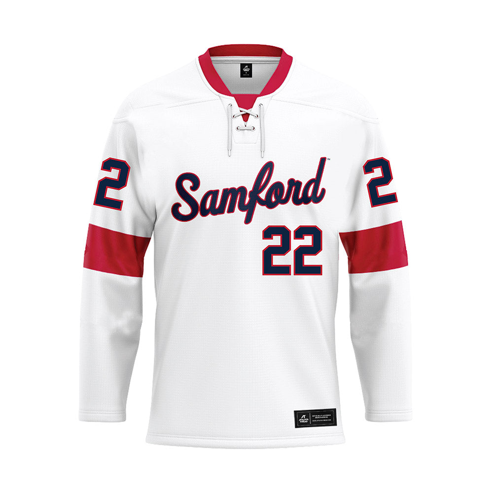 Samford - NCAA Women's Soccer : Brooklyn Miller - White Hockey Jersey