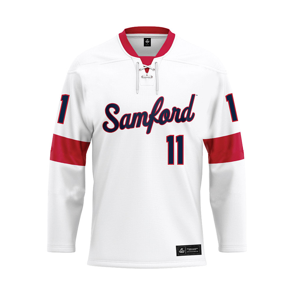 Samford - NCAA Women's Basketball : Briana Rivera - White Hockey Jersey-0