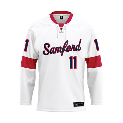 Samford - NCAA Women's Basketball : Briana Rivera - White Hockey Jersey-0