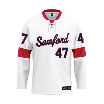 Samford - NCAA Football : Daniel Valdes - White Hockey Jersey-0
