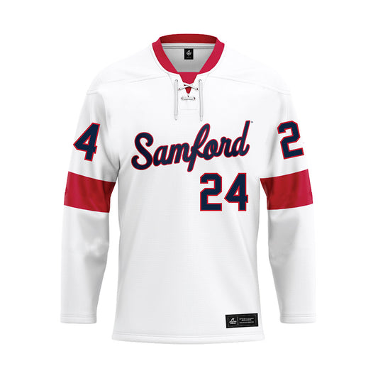 Samford - NCAA Football : Tristan Williams - White Hockey Jersey-0