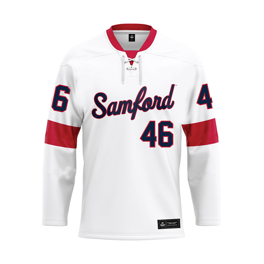 Samford - NCAA Football : Andrew Jordan - White Hockey Jersey-0
