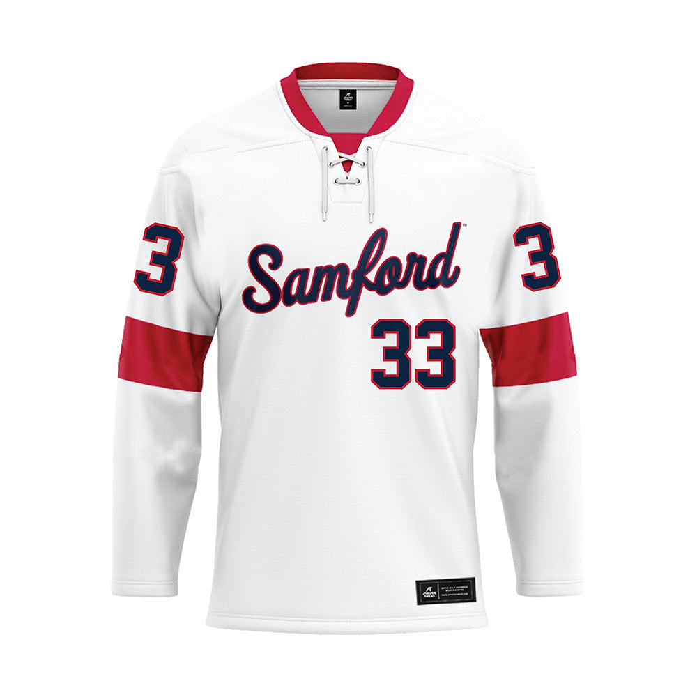 Samford - NCAA Men's Basketball : Jaden Brownell - White Hockey Jersey-0