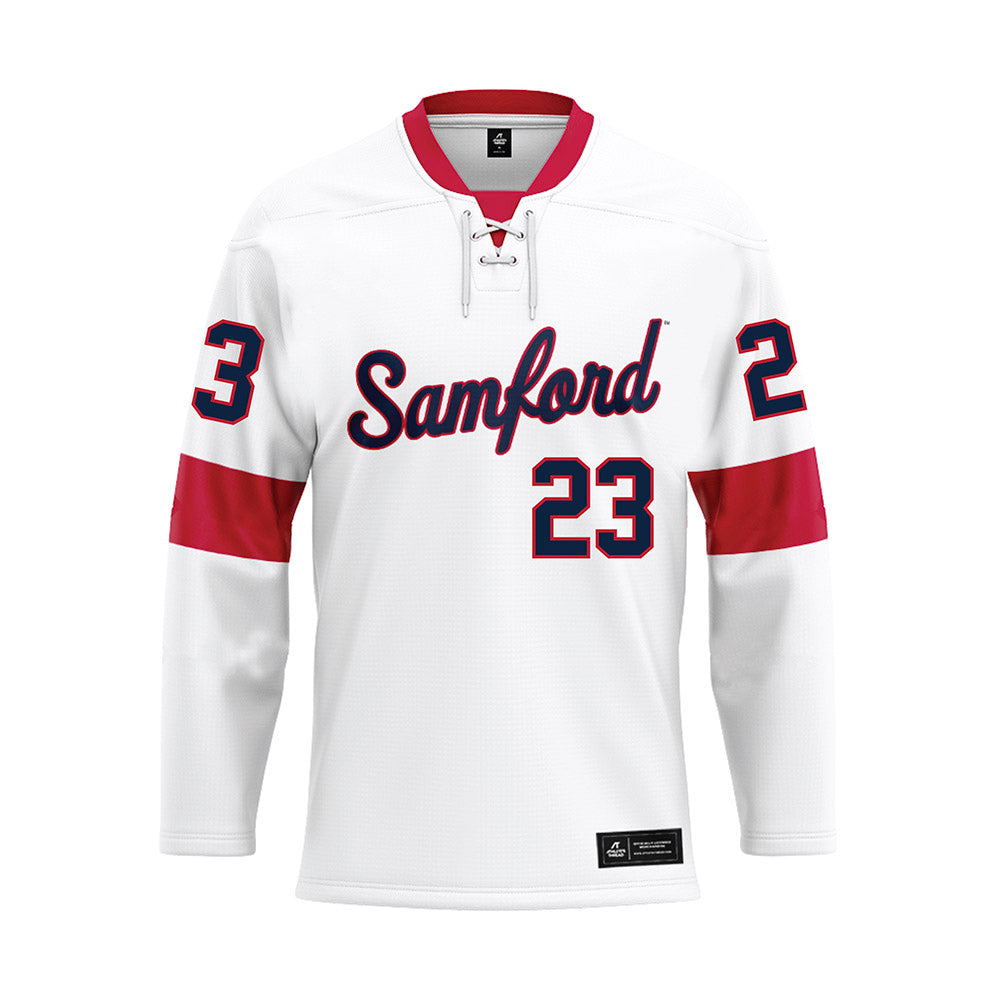 Samford - NCAA Softball : Katie Hart - White Hockey Jersey-0