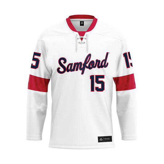 Samford - NCAA Football : Brady Stober - White Hockey Jersey-0