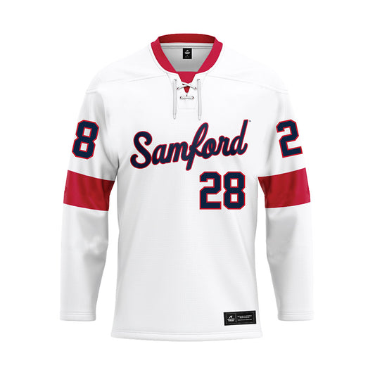 Samford - NCAA Football : Grant Hidalgo - White Hockey Jersey-0
