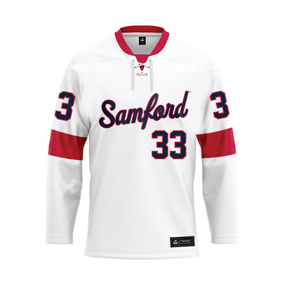 Samford - NCAA Football : Theodore Davenport - White Hockey Jersey