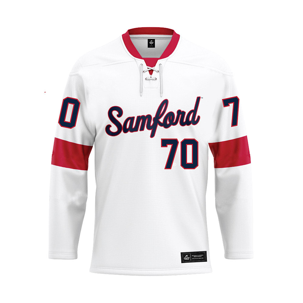 Samford - NCAA Football : Crosby Mullins - White Hockey Jersey-0