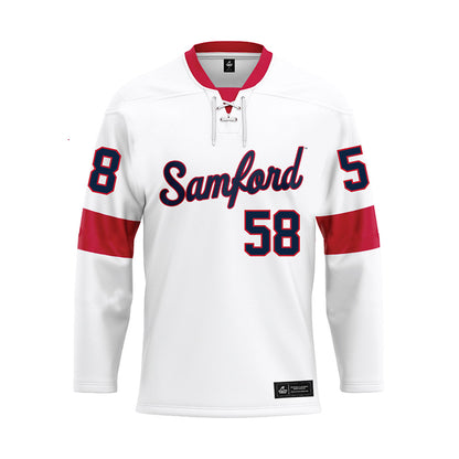 Samford - NCAA Football : Chris Noble - White Hockey Jersey