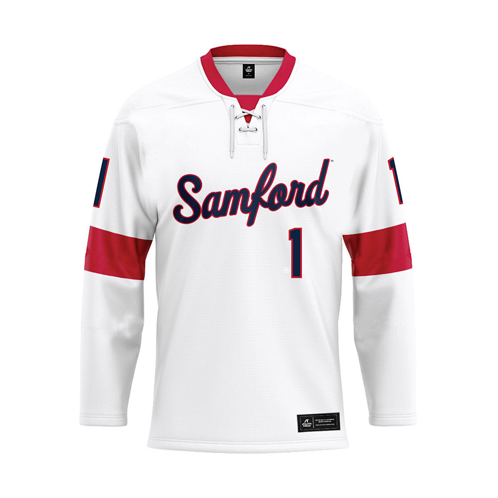Samford - NCAA Women's Basketball : Jada Knight - White Hockey Jersey-0
