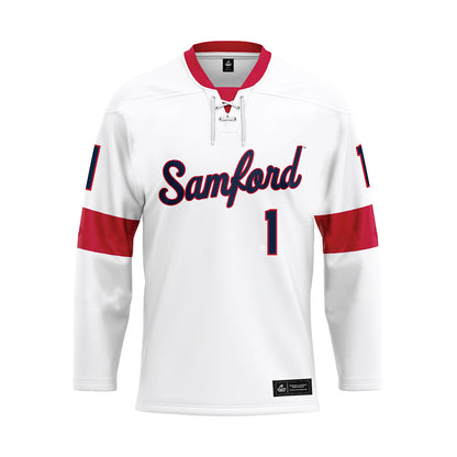 Samford - NCAA Women's Basketball : Jada Knight - White Hockey Jersey-0
