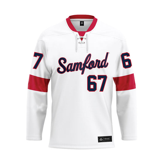 Samford - NCAA Football : Nate Carter - White Hockey Jersey-0