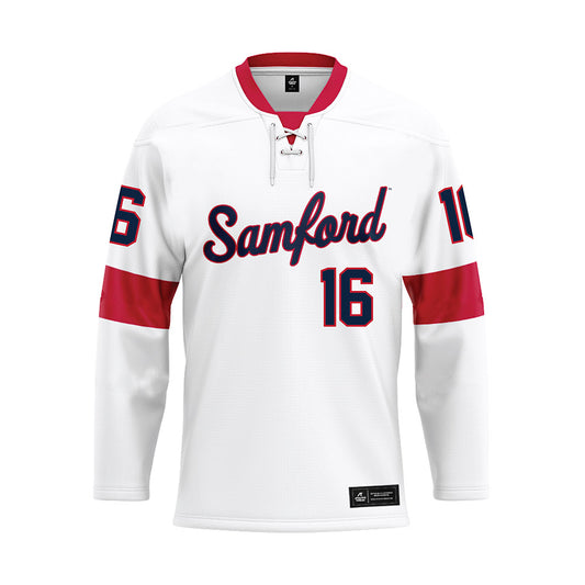 Samford - NCAA Baseball : Easton Nelms - White Hockey Jersey-0