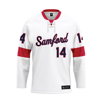 Samford - NCAA Men's Basketball : Brody Davis - White Hockey Jersey