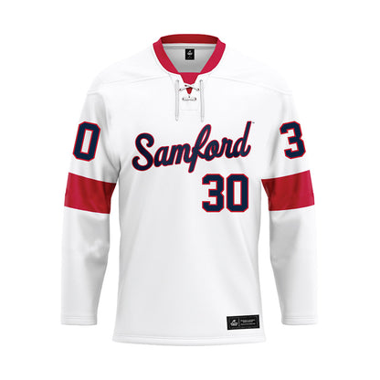Samford - NCAA Football : Cooper Greer - White Hockey Jersey-0