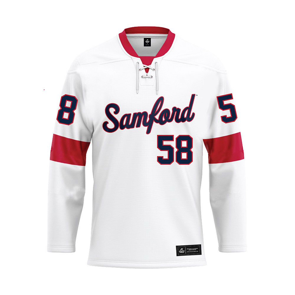 Samford - NCAA Football : Wil Turner - White Hockey Jersey-0