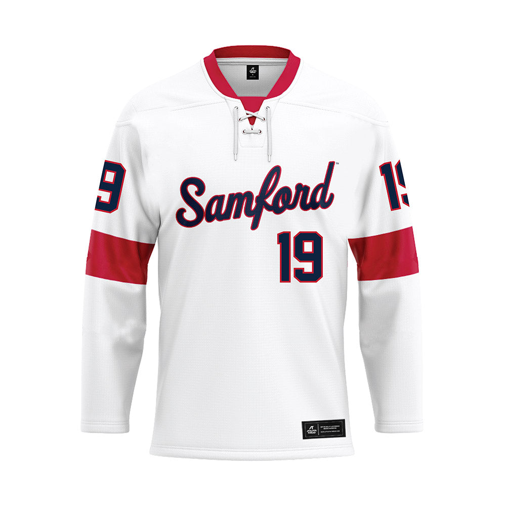 Samford - NCAA Football : Trey Lenhardt - White Hockey Jersey-0