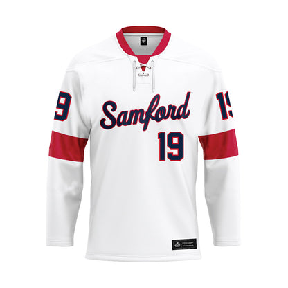 Samford - NCAA Football : Trey Lenhardt - White Hockey Jersey-0