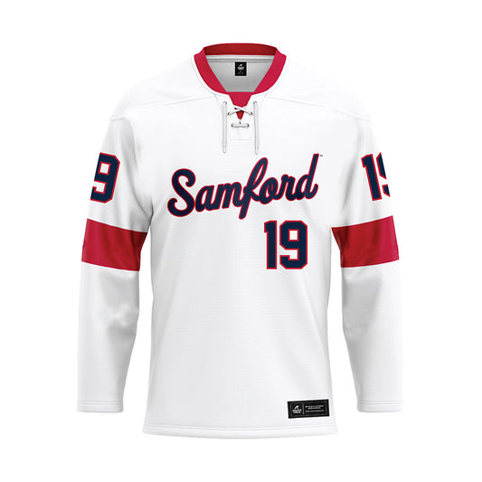 Samford - NCAA Football : Trey Lenhardt - White Hockey Jersey-0