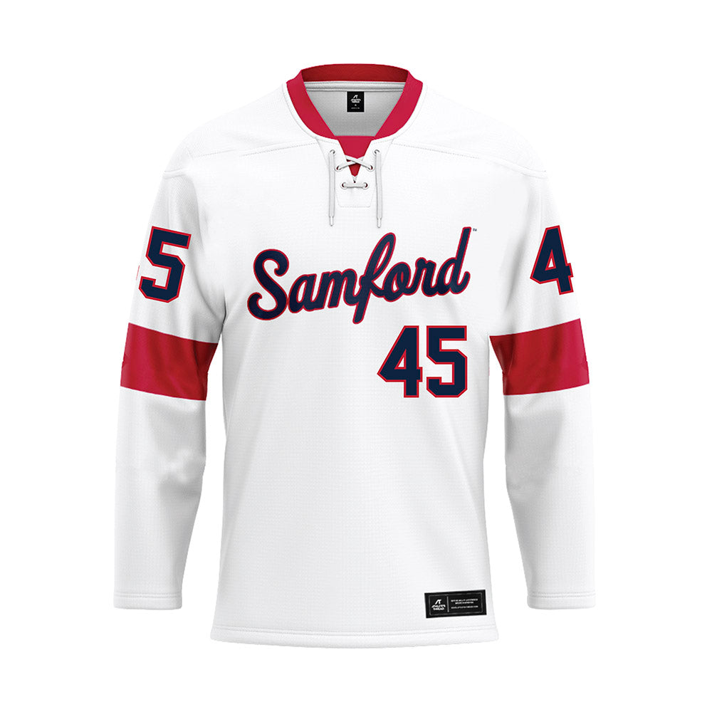 Samford - NCAA Football : Cannon Pigg - White Hockey Jersey-0