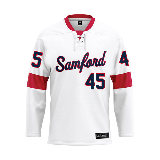 Samford - NCAA Football : Cannon Pigg - White Hockey Jersey-0