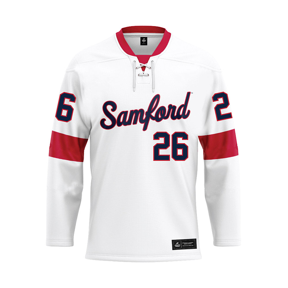 Samford - NCAA Football : Mitch Owen - White Hockey Jersey