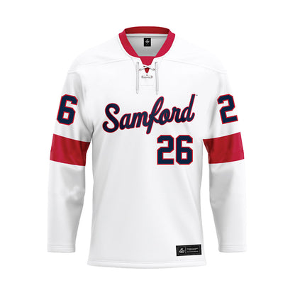 Samford - NCAA Football : Mitch Owen - White Hockey Jersey