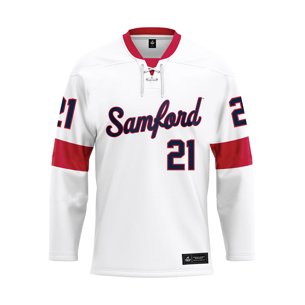 Samford - NCAA Football : Malik Thornton - White Hockey Jersey-0