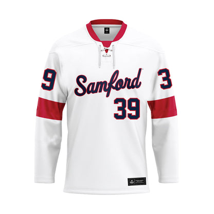 Samford - NCAA Baseball : Charlie Bozeman - White Hockey Jersey-0