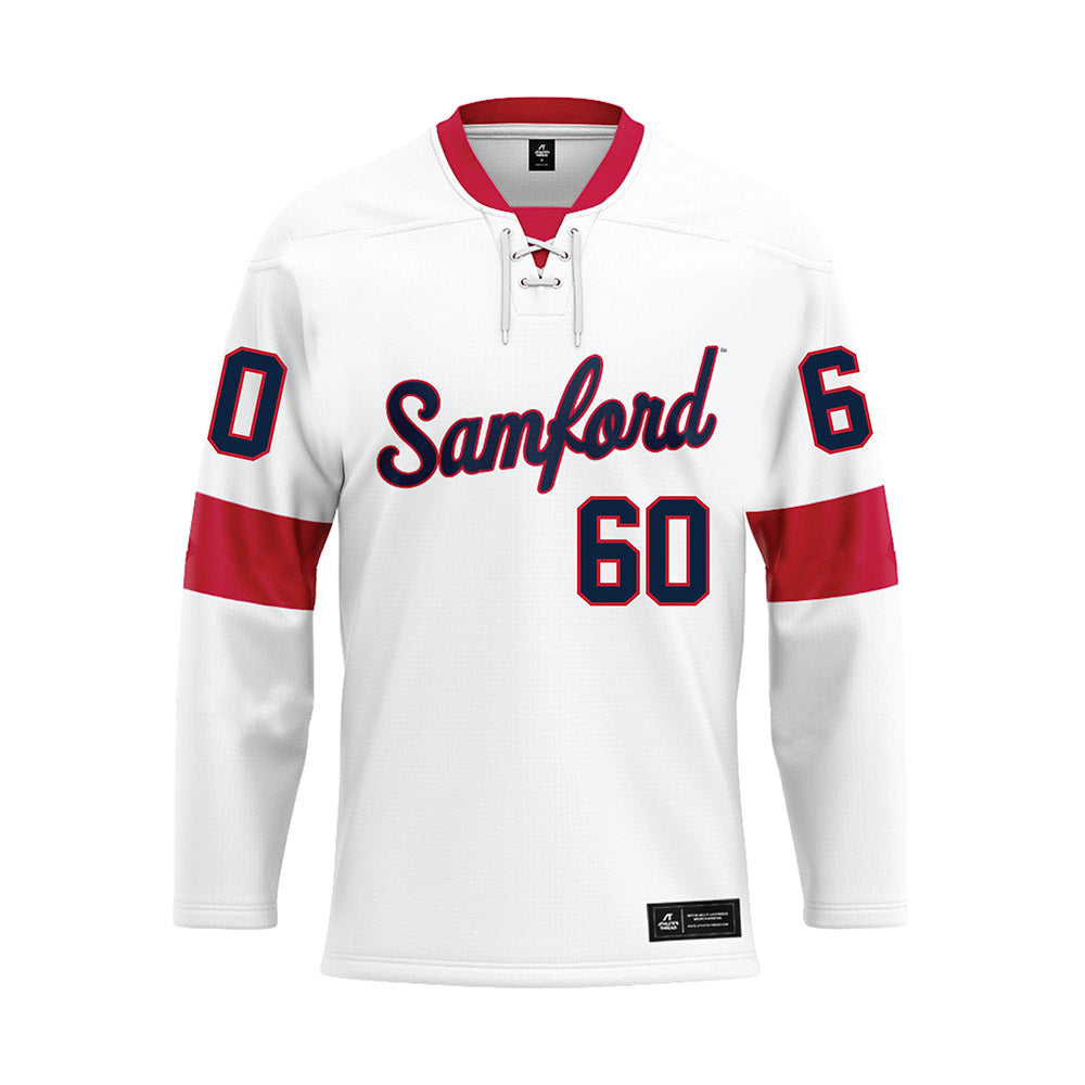 Samford - NCAA Football : Hank Weber - White Hockey Jersey-0