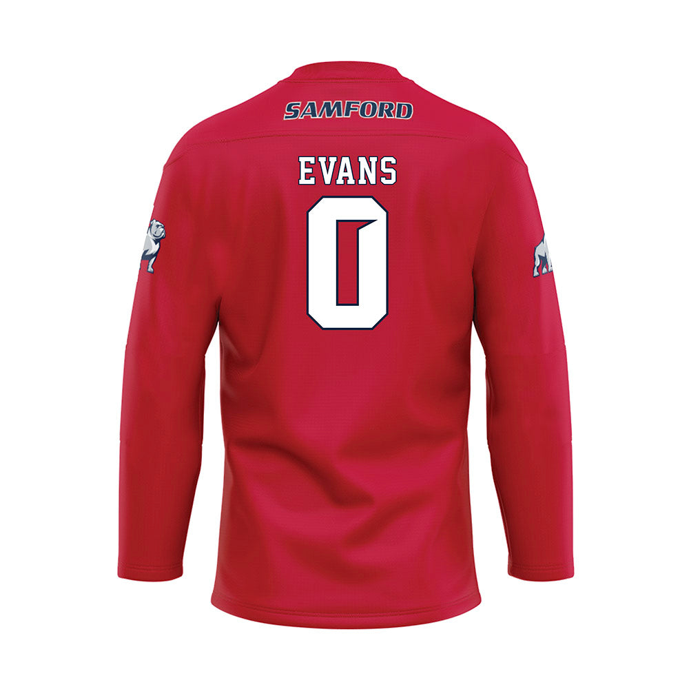 Samford - NCAA Football : Cj Evans - Red Hockey Jersey-1