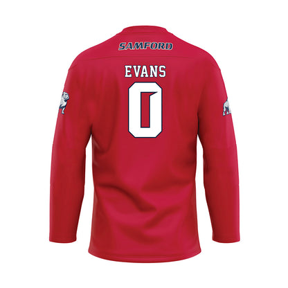 Samford - NCAA Football : Cj Evans - Red Hockey Jersey-1