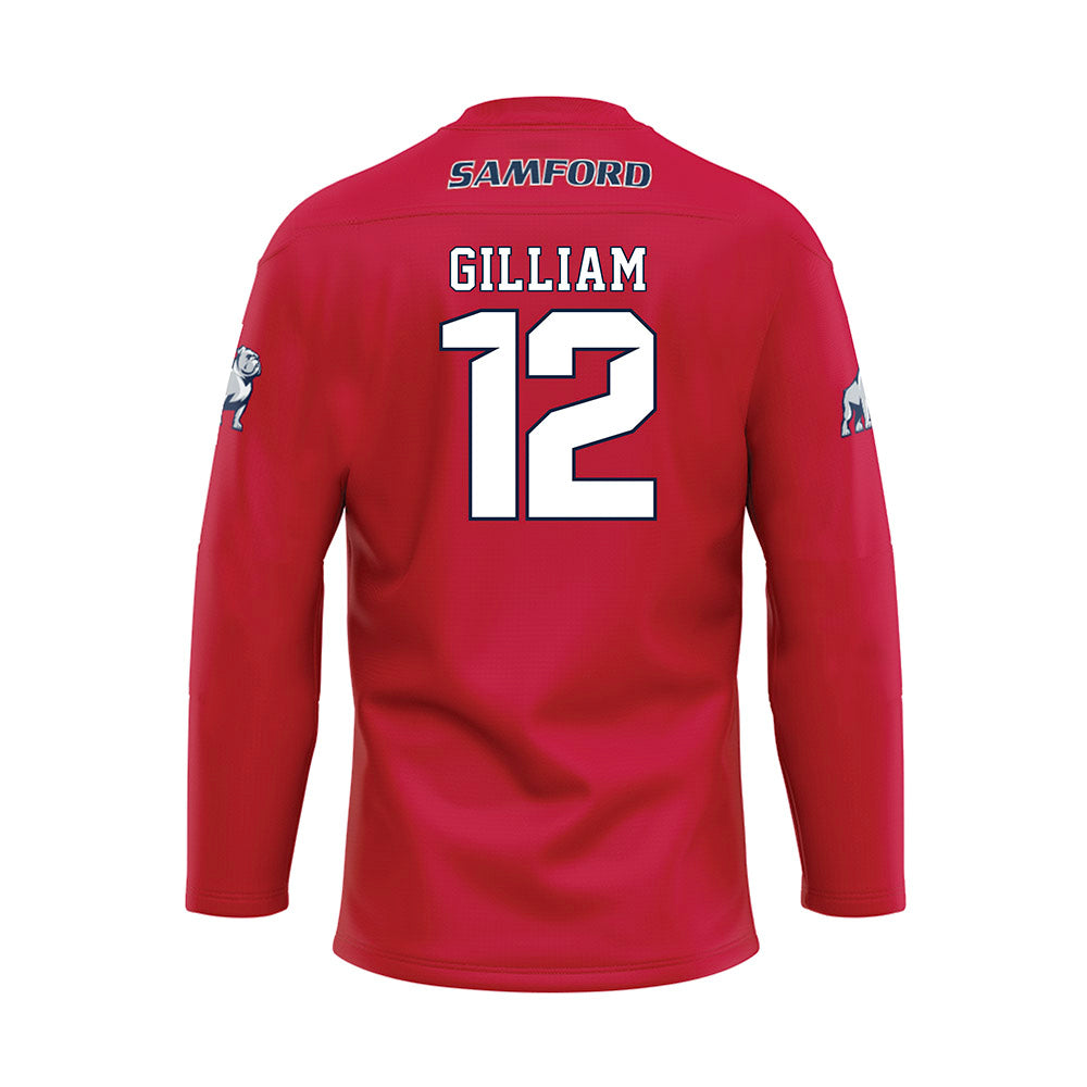 Samford - NCAA Football : Charlie Gilliam - Red Hockey Jersey-1