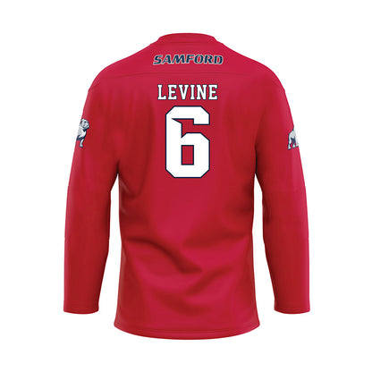 Samford - NCAA Football : Ben Levine - Red Hockey Jersey