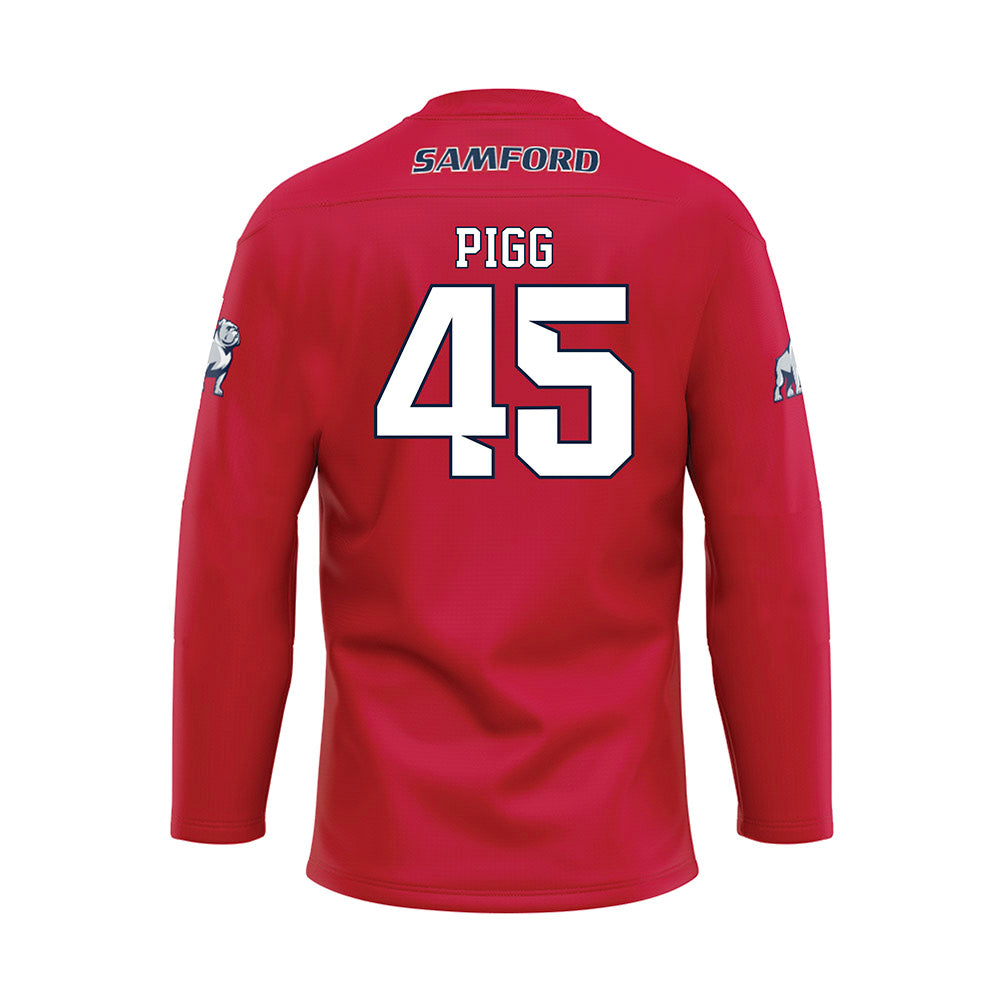 Samford - NCAA Football : Cannon Pigg - Red Hockey Jersey-1