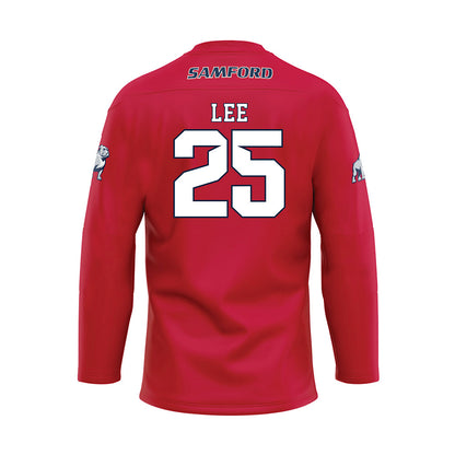 Samford - NCAA Baseball : Joseph Lee - Red Hockey Jersey-1