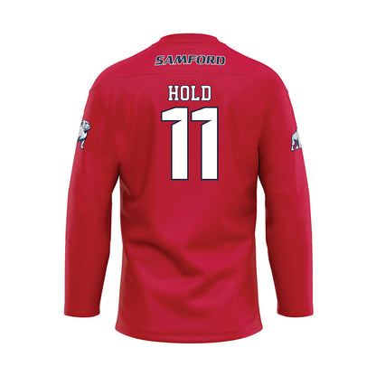 Samford - NCAA Football : William Hold - Maroon Fashion Hockey Jersey